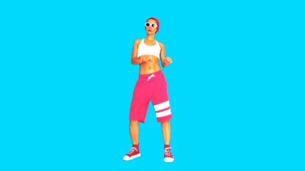 Artă de animație Gif. Dancing Sport Hipster Girl. Stilul modei urbane — Videoclip de stoc