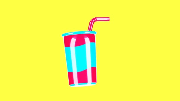 Movimiento mínimo gif art. 3d soda bebida vibraciones dinámicas — Vídeo de stock