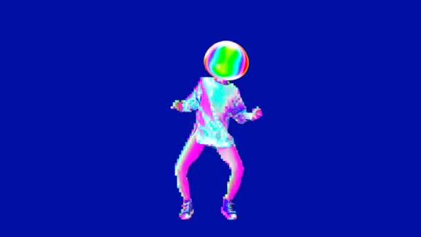 Gif animation art. Dancing Clubbing Bubble Girl — Stock Video