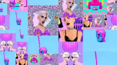 Motion Slide Show tasarımı. Pembe ve Mimari Kaleydoskop bitkileri