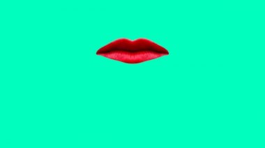 Minimum hareket gif tasarımı. Dilini gösteren neşeli bir ağız.
