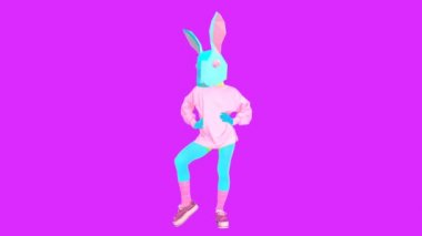Hareket minimumu gif sanatı. Dans eden Vanilyalı Tavşan