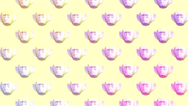 Minimal animation gif τέχνη. 3d μοτίβο μαϊμού πρόσωπο — Αρχείο Βίντεο