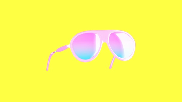 Arte de animación Gif. Mínimo. gafas de sol 3d — Vídeo de stock