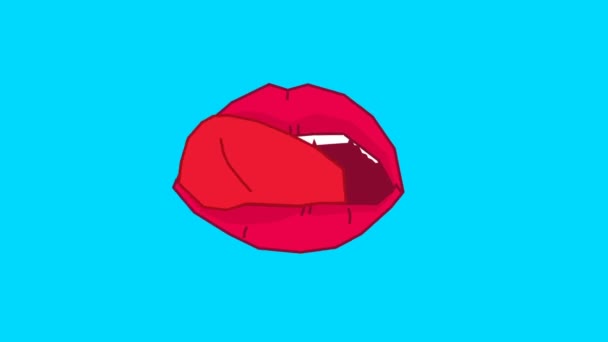 最小限のモーションデザイン。セクシーな唇。スケッチ｜gif art — ストック動画