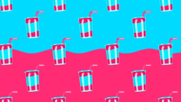 Minimal motion gif art. 3d soda drink dynamic pattern vibes — Stock Video