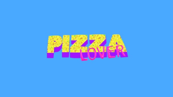Animation minimale art de la restauration rapide. Pizza amateur texte gif — Video