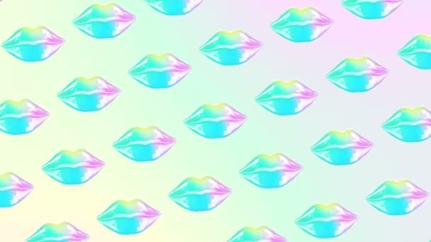 Arte de diseño de movimiento mínimo. Gif 3d labios patrón de arte — Vídeo de stock