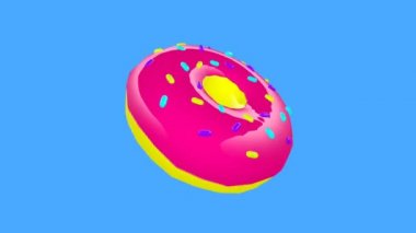 Minimum hareket gif sanatı. 3D Pembe Donut dinamik titreşimleri