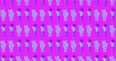 Minimum animasyon gif sanatı. Komik Disko Kedisi gücü. Asgari pürüzsüz canlandırma deseni