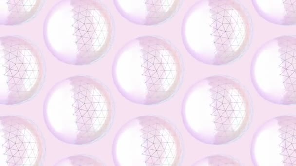 Gif animation art. 3d geometric object abstraction minimal pattern design. Circles motion pattern — Stock Video