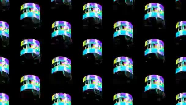 Arte de animação Gif. 3d geométrico objeto glitch efeito abstração padrão clubbing design — Vídeo de Stock