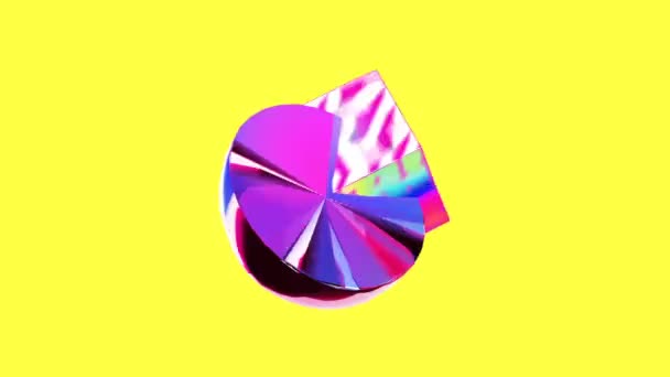 Arte de animação Gif. 3d objeto geométrico glitch efeito moda abstração — Vídeo de Stock