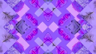 Animasyon Fotoğraf Kaydırağı Şovu tasarımı. Mor bitkiler ve dokuların karışımı. Violet hipster modunda.