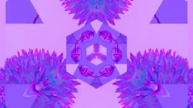 Motion Photo Slayt Şovu tasarımı. Mor bitkiler ve dokuların karışımı. Violet hipster kaleydoskop