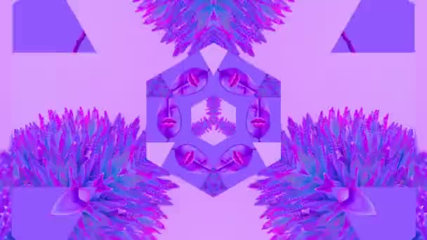 Desain Motion Photo Slide Show. Campuran tanaman ungu dan tekstur. Violet hipster kaleidoskop — Stok Video