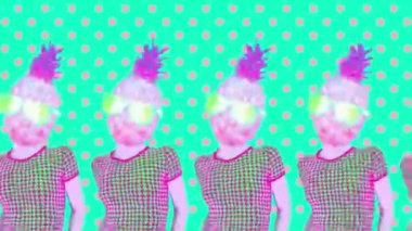 Moda animasyon tasarımı. Tropik Ananas Dans Karakteri