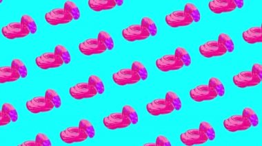Minimum hareket tasarım sanatı. Lastik daire deseni Pembe flamingo
