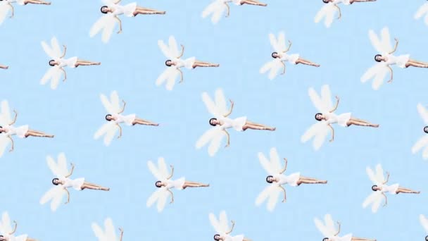 Vertikální animační obrazec. Létající víla dívka pozadí.Ideální pro reklamní obrazovky