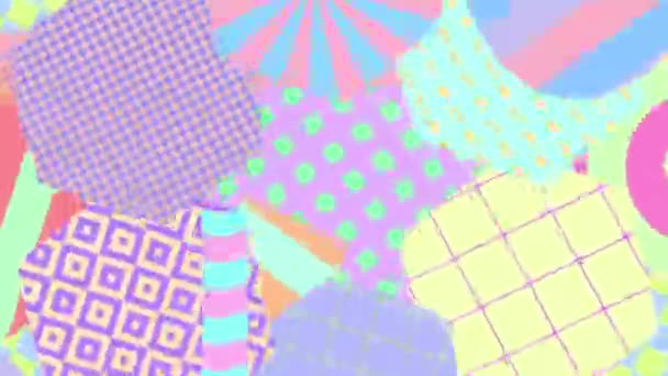 Motivo de moda diseño moderno. Geometría mínima Fondo del caos. Arte collage Zine. tendencia colores pastel — Vídeo de stock