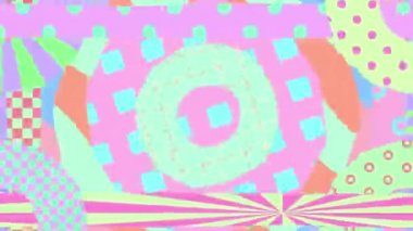 Sinema sanatı. Minimum Geometri Kaosu arka planı. Zine moda kolajı. Pastel renk eğilimi