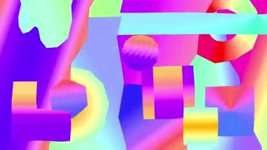 Geometrik dokular ve nesneler. Zine kolaj sanatı. Animasyon modern tasarım