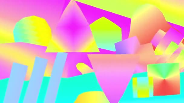 Texturas de gradiente geométrico y objeto. Arte del collage Zine. Diseño moderno de animación — Vídeos de Stock
