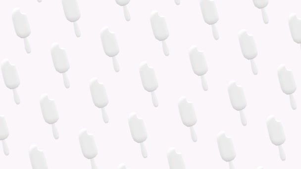 애니메이션 패턴 디자인. 흰 배경에 있는 아이스크림 — 비디오