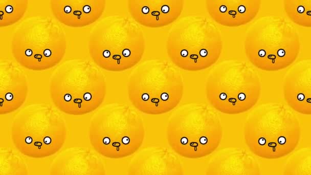 Animation pattern art. Funny orange character. Kawaii — Stock Video