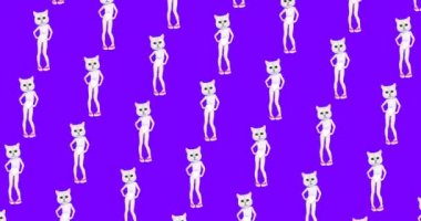 Minimum animasyon gif sanatı. Güzel dans eden kedicik. Hareket deseni tasarımı