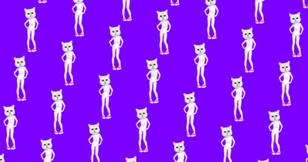 Minimal animierte GIF-Kunst. Ziemlich tanzende Kitty. Bewegungsmuster-Design