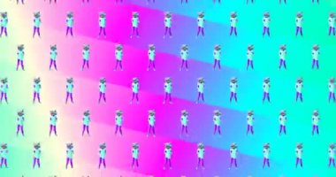 Minimum animasyon gif sanatı. Dans Eden Komik Kediler aşığı. Asgari pürüzsüz canlandırma deseni