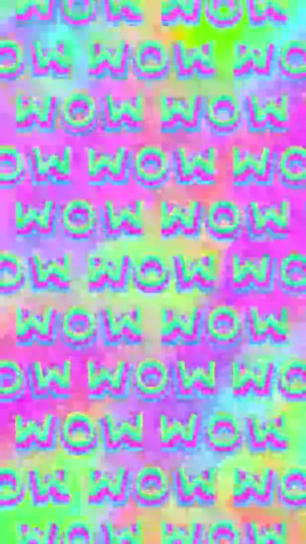 Animation vertical pattern. Text wow — Stock Video