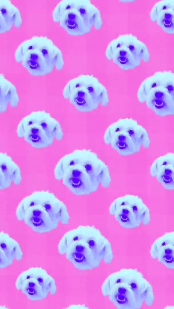 Κινούμενο κάθετο μοτίβο. Αστείο σκυλί. — Αρχείο Βίντεο