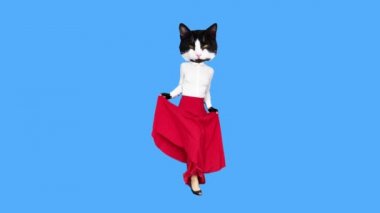 Gif animasyon sanatı Komik Kitty flamenko dansı