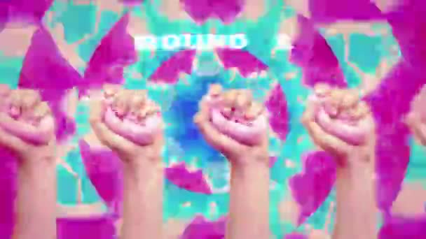 Animation creative fashion design. Donut lover. Retro old TV effect — Stock Video