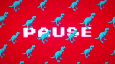 Animasyon tasarımı. Dinozor deseni. 8 bit oyun retro efekti