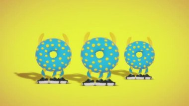 Animasyon moda tasarımı. Donut Komik Karakteri.