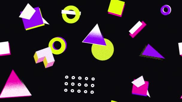 Animatie creatief ontwerp. Geometrie retro achtergrond. Naadloos bewegingspatroon — Stockvideo