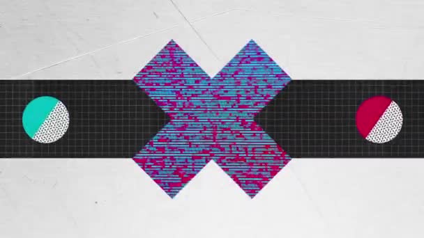 Motion creative design. Geometry retro background. Animated pattern — Stock Video