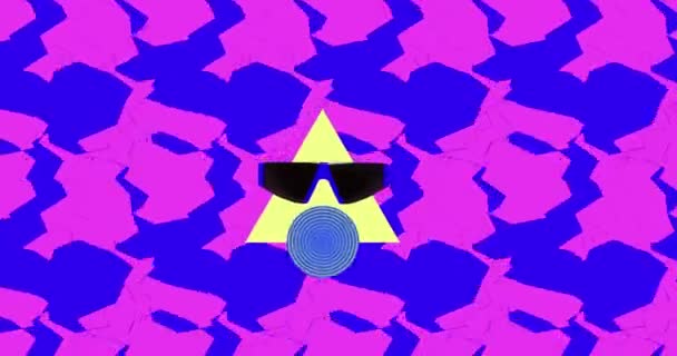 Animationsmodekunst. Stylische Sonnenbrille und minimales Geometrie-Design — Stockvideo