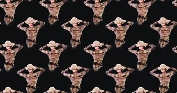 Motion design. Seamless pattern. Fashion lady clubbing party style — Stock Video