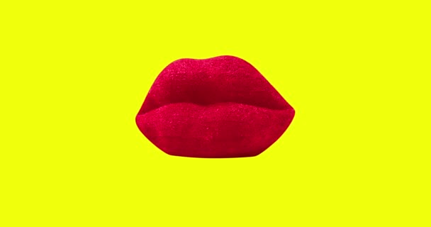 Diseño de movimiento mínimo gif. Labios glamurosos — Vídeo de stock