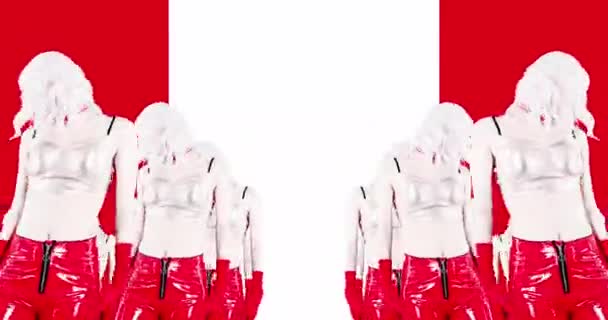 Moda minimalna gif design. stylowy klub blondynka dziewczyna taniec strony nastrój — Wideo stockowe