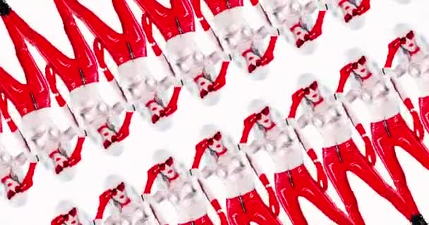 Moda hareketi sanatı. Asgari arkaplanda hareket eden şık kulüp kızı dinamiği — Stok video