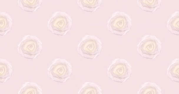 動きのシームレスなパターン。白い花のファッションの背景 — ストック動画