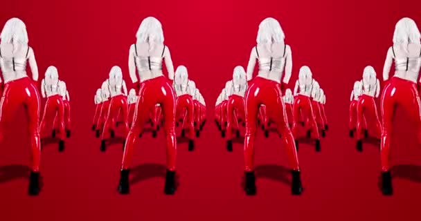 Mode animatie ontwerp. Dansen glamour Meisje op minimale achtergrond. Clubbing mode stijl — Stockvideo