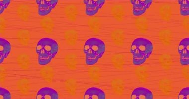 Animasyon kusursuz desen. Asgari arkaplanda kafatası