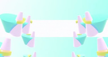 Geometrik şekillerin soyut üç boyutlu yansıması. Minimalist animasyon tasarımı