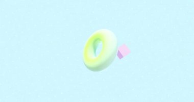 Geometrik şekillerin soyut üç boyutlu yansıması. Minimalist animasyon tasarımı